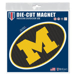Michigan Wolverines CARBON Outdoor Magnets 6" x 6"