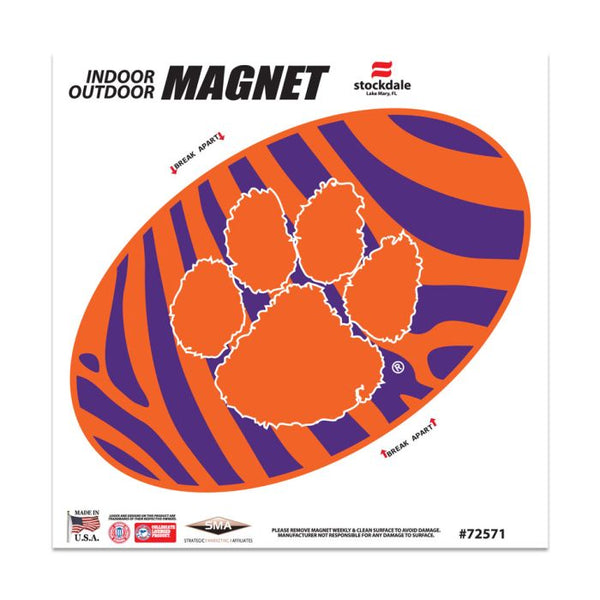 Wholesale-Clemson Tigers ZEBRA Outdoor Magnets 6" x 6"