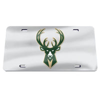 Milwaukee Bucks SILVER Specialty Acrylic License Plate