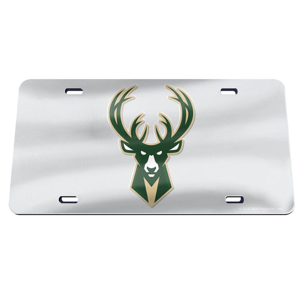 Milwaukee Bucks SILVER Specialty Acrylic License Plate