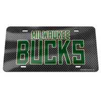 Milwaukee Bucks CARBON Specialty Acrylic License Plate