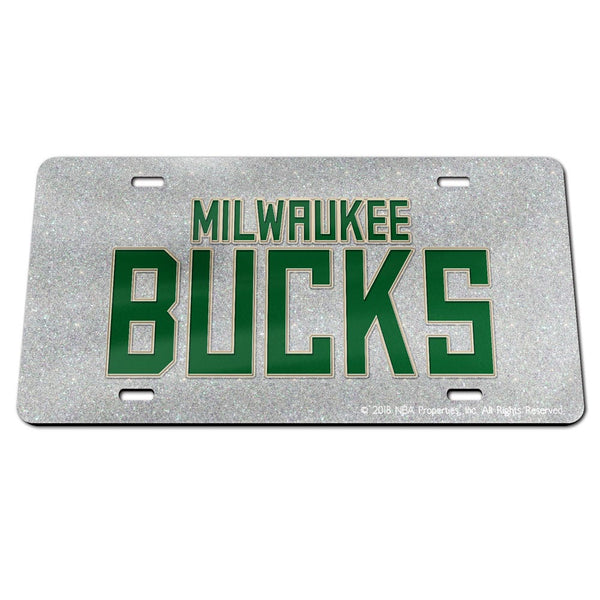 Milwaukee Bucks GLITTER Specialty Acrylic License Plate