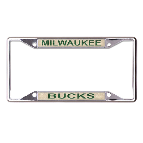 Milwaukee Bucks GLITTER Lic Plt Frame S/S Printed