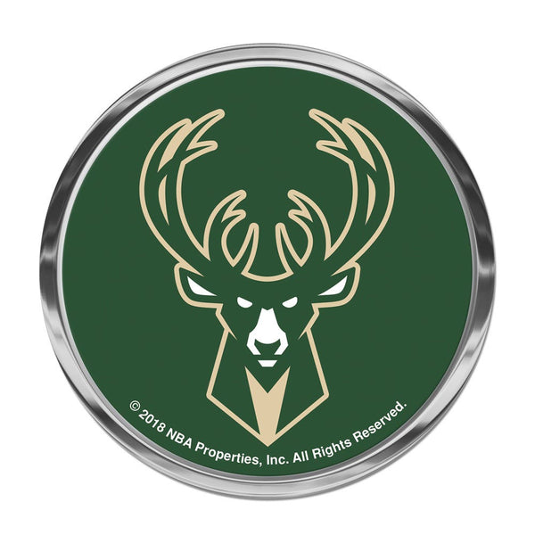 Milwaukee Bucks Chrome Metal Domed Emblem
