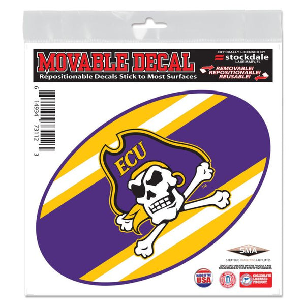 Wholesale-East Carolina Pirates STRIPES All Surface Decal 6" x 6"