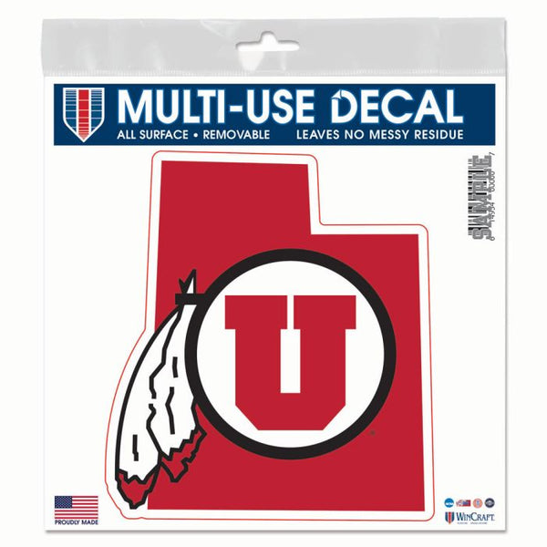 Wholesale-Utah Utes STATE SHAPE All Surface Decal 6" x 6"