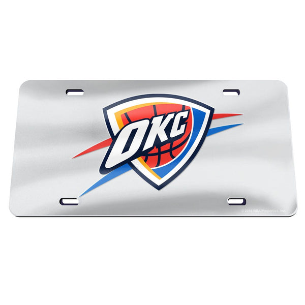 Oklahoma City Thunder SILVER Specialty Acrylic License Plate