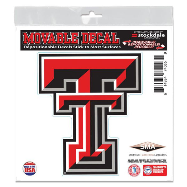 Wholesale-Texas Tech Red Raiders All Surface Decal 6" x 6"