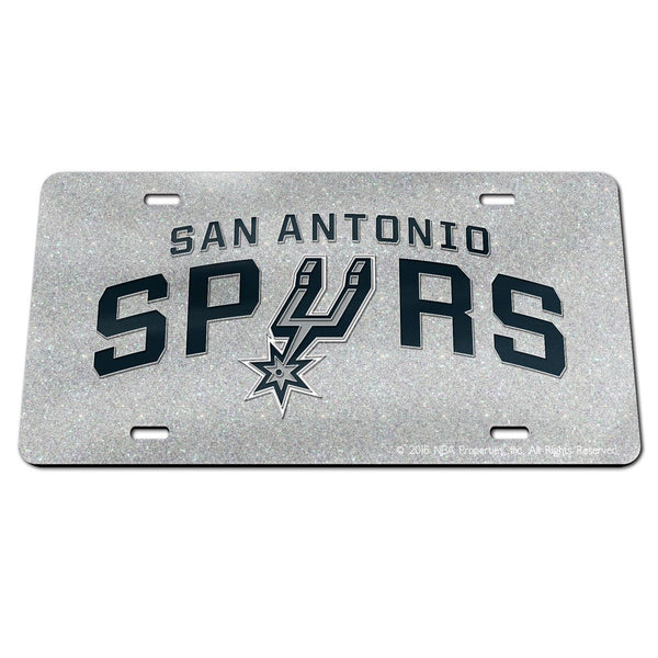 San Antonio Spurs GLITTER Specialty Acrylic License Plate