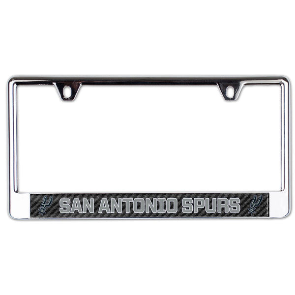 San Antonio Spurs CARBON Lic Plate Frame B/O Printed