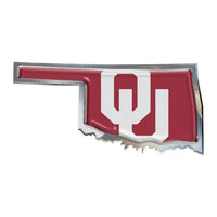 Wholesale-Oklahoma Sooners STATE Chrome Metal Domed Emblem