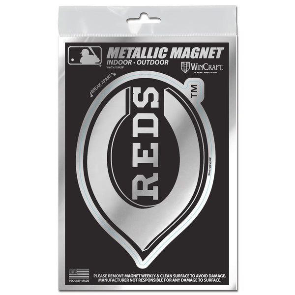 Cincinnati Reds Metallic Magnets 3" x 5"