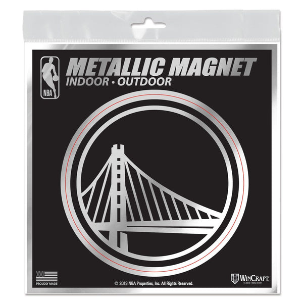 Golden State Warriors Metallic Magnets 6" x 6"