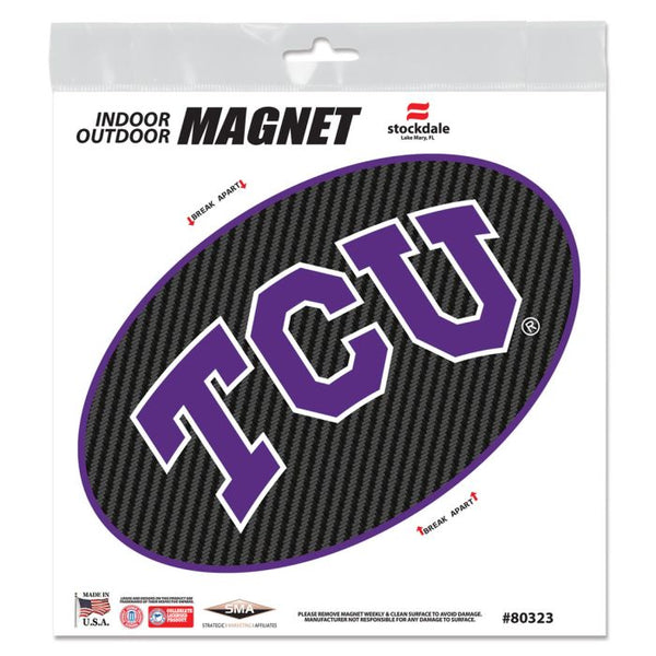 Wholesale-TCU Horned Frogs CARBON Outdoor Magnets 6" x 6"