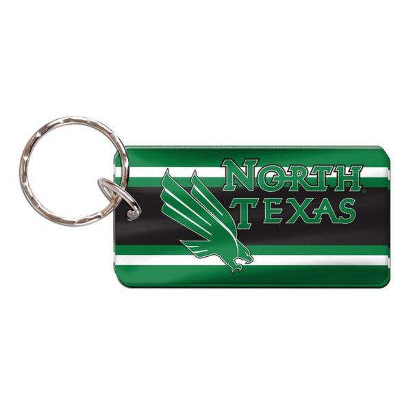 Wholesale-North Texas Mean Green STRIPES Keychain Rectangle