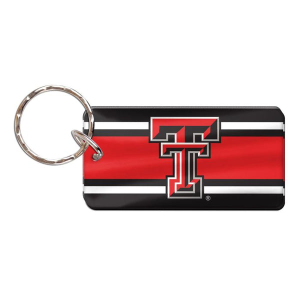 Wholesale-Texas Tech Red Raiders STRIPES Keychain Rectangle