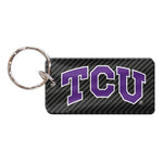 Wholesale-TCU Horned Frogs CARBON Keychain Rectangle