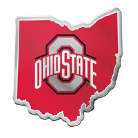 Wholesale-Ohio State Buckeyes STATE SHAPE Acrylic Auto Emblem