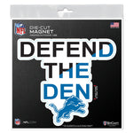Detroit Lions SLOGAN Outdoor Magnets 6" x 6"