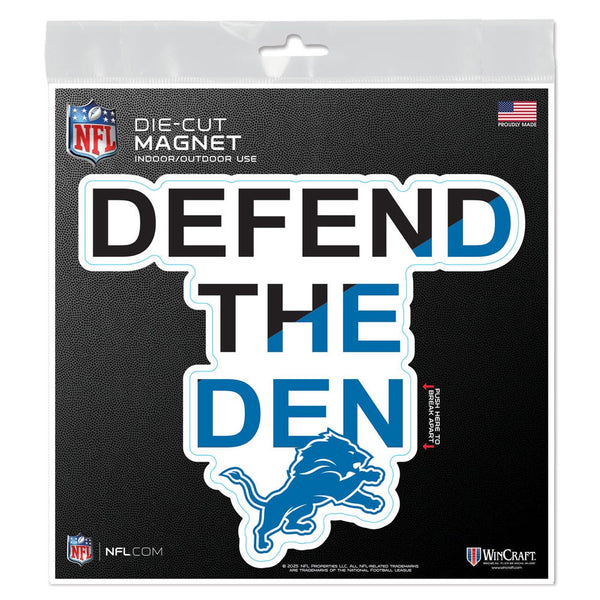 Detroit Lions SLOGAN Outdoor Magnets 6" x 6"