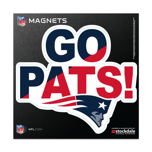 New England Patriots SLOGAN Outdoor Magnets 6" x 6"