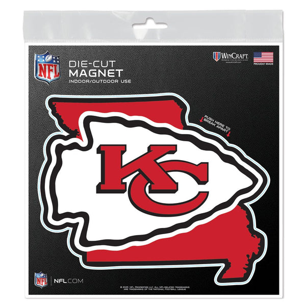 Kansas City Chiefs STATE Outdoor Magnets 6" x 6"
