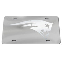 New England Patriots FROSTED Acrylic Classic License Plates