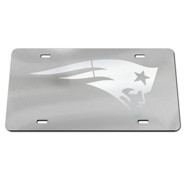 New England Patriots FROSTED Acrylic Classic License Plates