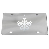 New Orleans Saints FROSTED Acrylic Classic License Plates