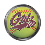 Wholesale-Montana Grizzlies SOFTBALL Chrome Metal Domed Emblem