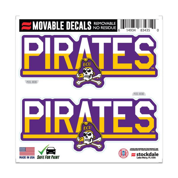 Wholesale-East Carolina Pirates COLOR DUO All Surface Decal 6" x 6"