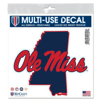 Wholesale-Ole Miss Rebels STATE All Surface Decal 6" x 6"