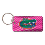 Florida Gators PINK CHEVRON Keychain Rectangle