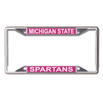 Wholesale-Michigan State Spartans GLITTER BACKGROUND Lic Plt Frame S/S Printed