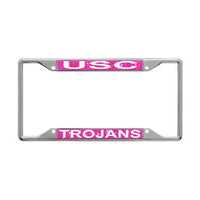 Wholesale-USC Trojans GLITTER BACKGROUND Lic Plt Frame S/S Printed