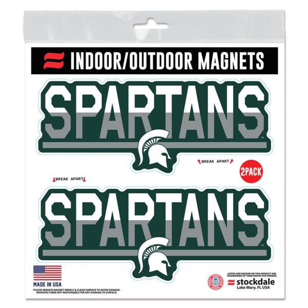 Wholesale-Michigan State Spartans COLOR DUO Outdoor Magnets 6" x 6"