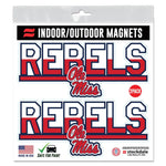 Wholesale-Ole Miss Rebels COLOR DUO Outdoor Magnets 6" x 6"