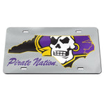 Wholesale-East Carolina Pirates STATE Acrylic Classic License Plates