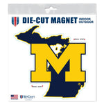 Michigan Wolverines STATE Outdoor Magnets 6" x 6"