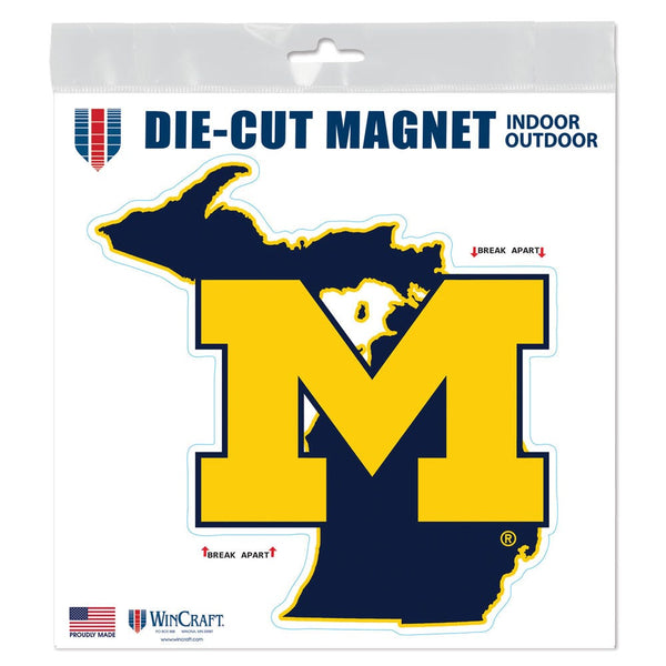 Michigan Wolverines STATE Outdoor Magnets 6" x 6"