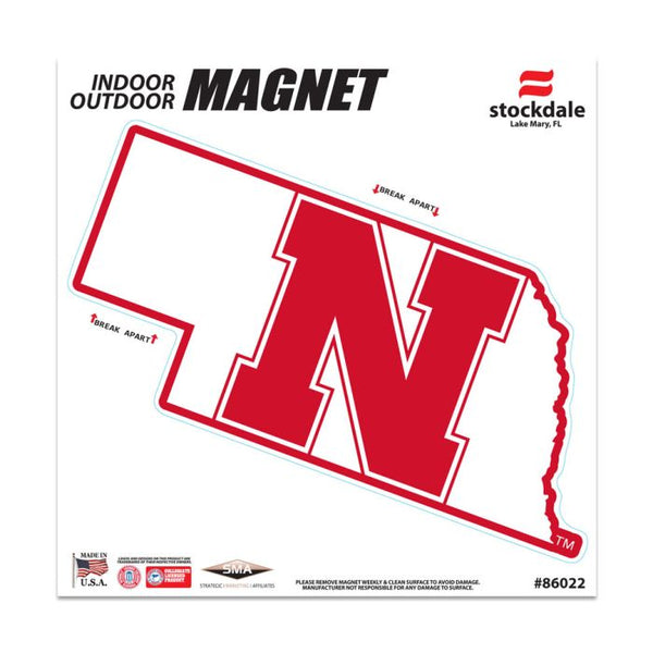 Wholesale-Nebraska Cornhuskers STATE Outdoor Magnets 6" x 6"