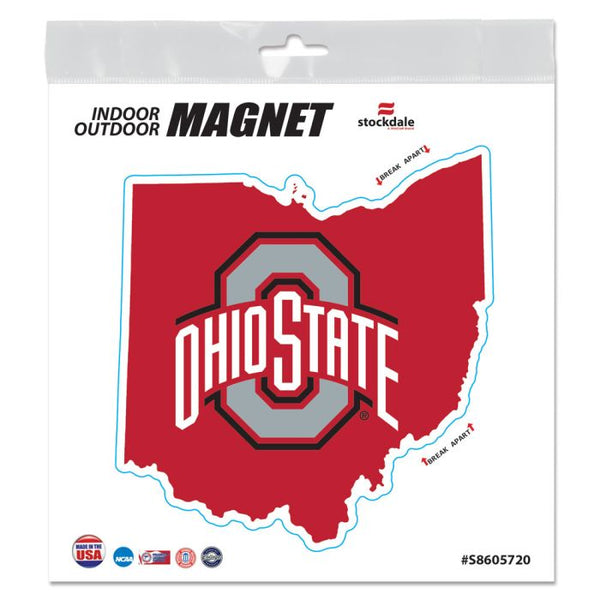 Wholesale-Ohio State Buckeyes STATE SHAPE Outdoor Magnets 6" x 6"