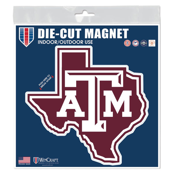 Texas A&M Aggies STATE Outdoor Magnets 6" x 6"