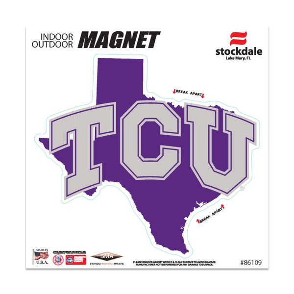 Wholesale-TCU Horned Frogs STATE Outdoor Magnets 6" x 6"