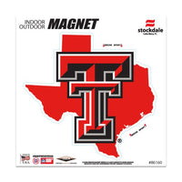 Wholesale-Texas Tech Red Raiders STATE Outdoor Magnets 6" x 6"