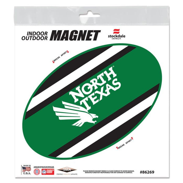 Wholesale-North Texas Mean Green STRIPES Outdoor Magnets 6" x 6"