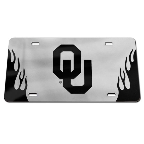 Wholesale-Oklahoma Sooners FLAMES Acrylic Classic License Plates