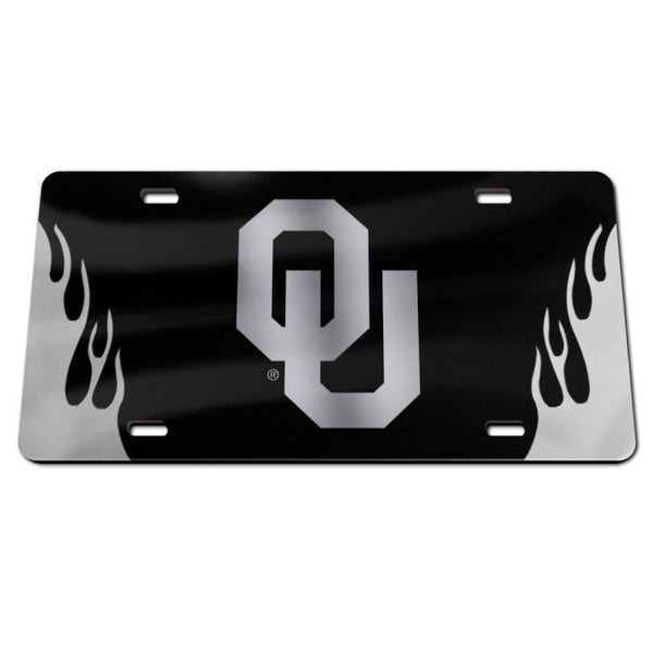 Wholesale-Oklahoma Sooners FLAMES Acrylic Classic License Plates