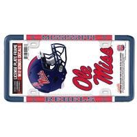 Wholesale-Ole Miss Rebels License Plate Thin Frame - Plastic w/Decal