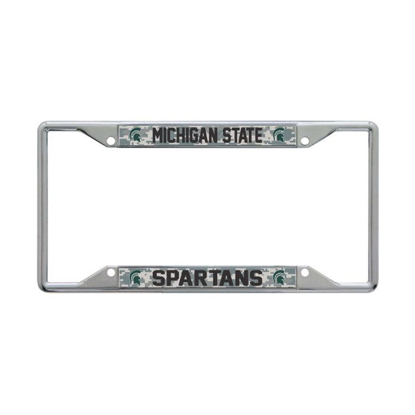 Wholesale-Michigan State Spartans CAMO Lic Plt Frame S/S Printed